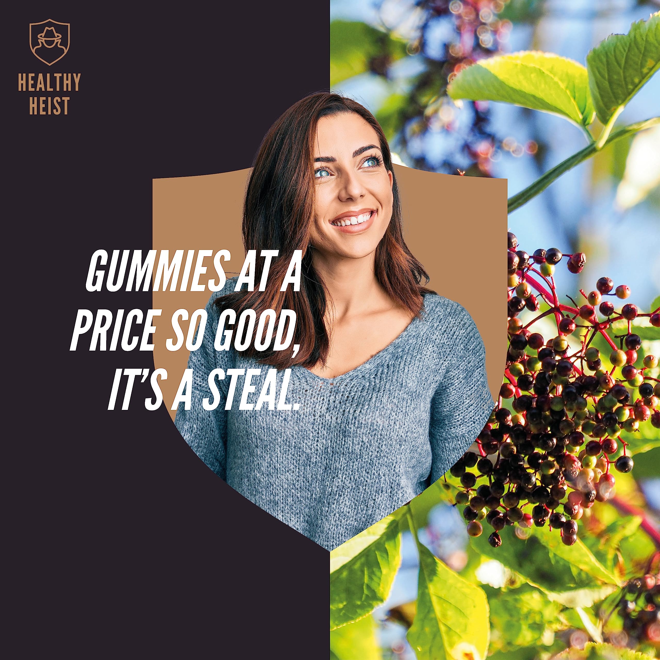 HEALTHY HEIST primer plano de gomita suave y textura apetitosa