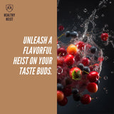 HEALTHY HEIST gomitas en mano mostrando tamaño de la porción