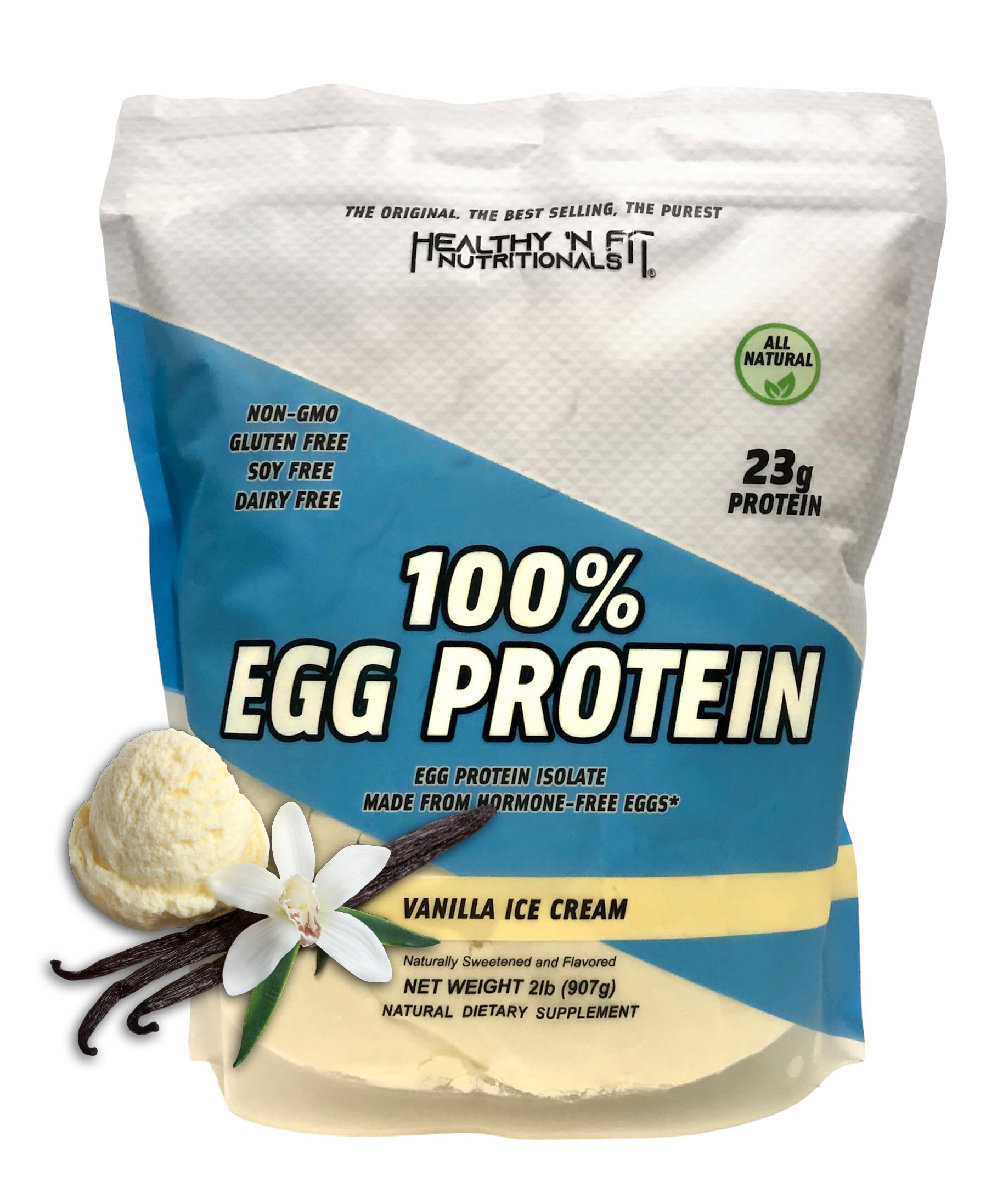 Healthy 'N Fit frasco frontal Vainilla Ice Cream mostrando diseño y beneficios