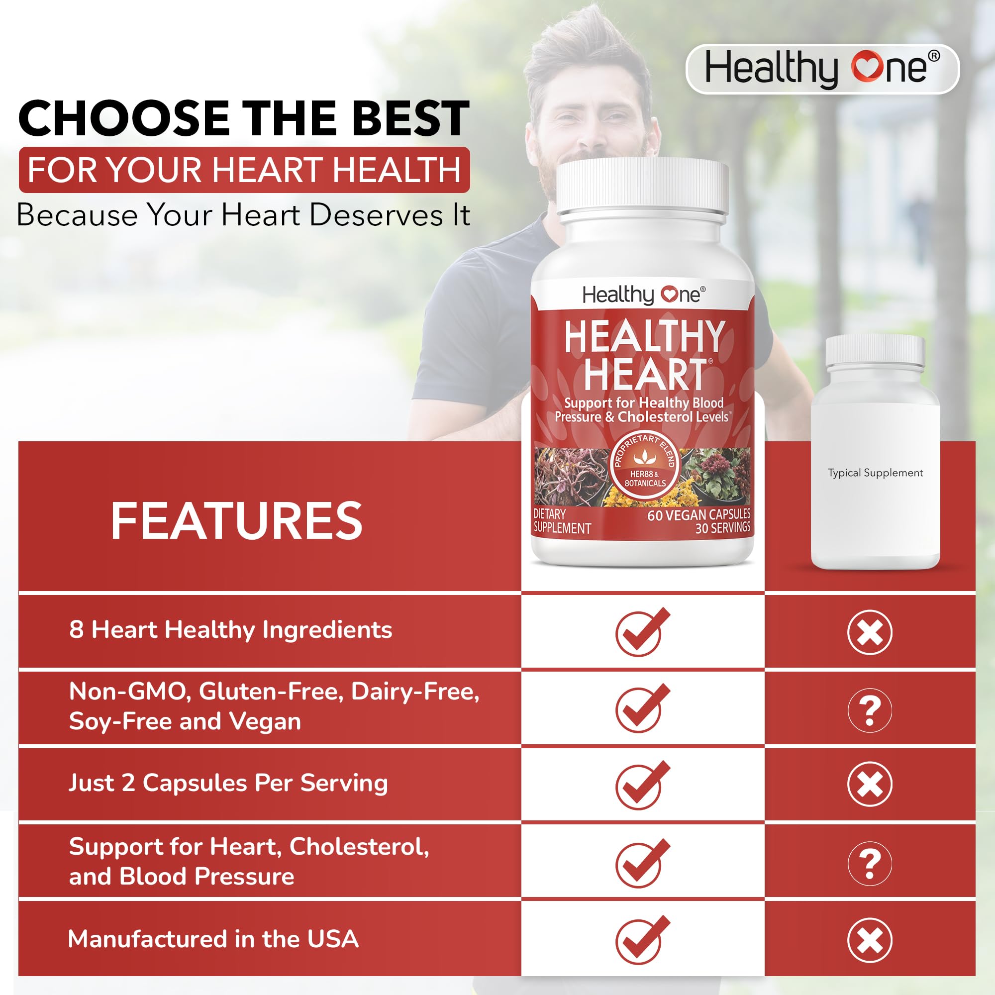 Healthy One botella abierta con cápsulas listas para uso diario
