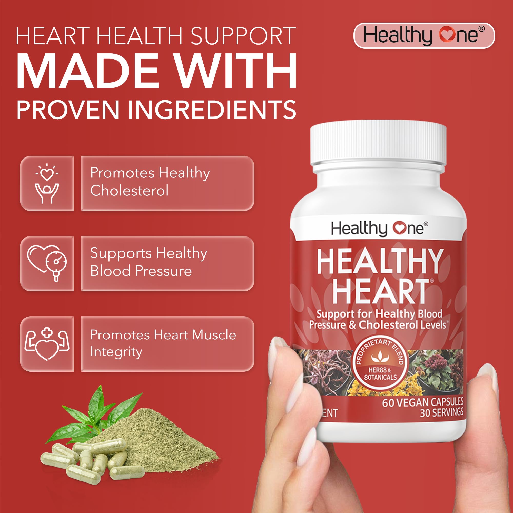 Healthy One cápsula en mano para comparar tamaño y facilitar dosis