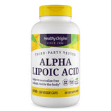 Healthy Origins envase frontal del suplemento ALA, claridad de uso y dosis
