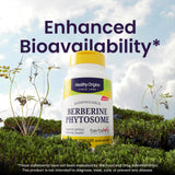 Healthy Origins cápsula abierta exhibiendo contenido y ventaja de entrega mejorada