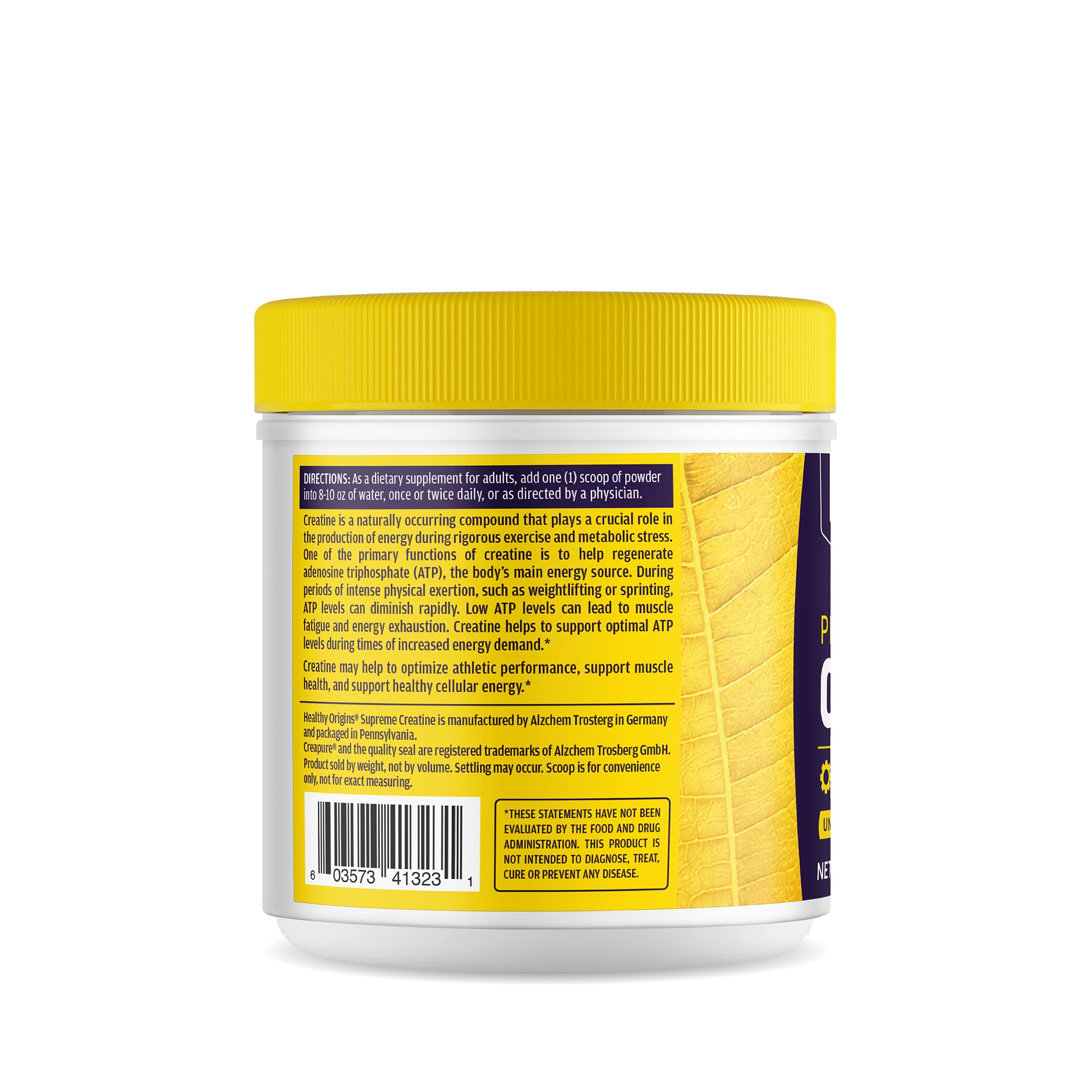 Healthy Origins cucharada medidora con polvo Creapure® para dosificación precisa