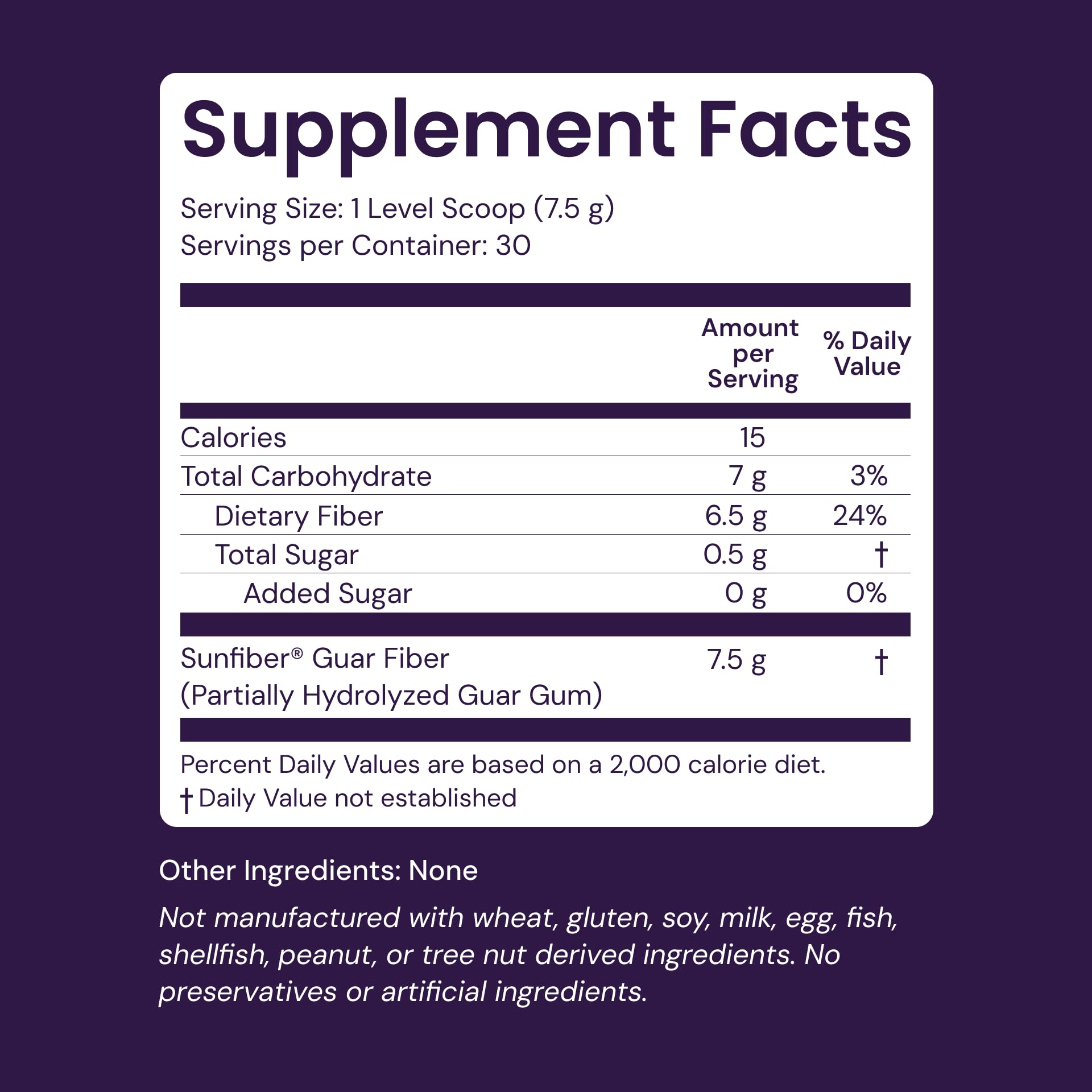 Healthy Origins cucharada midiendo 6 g de fibra por porción