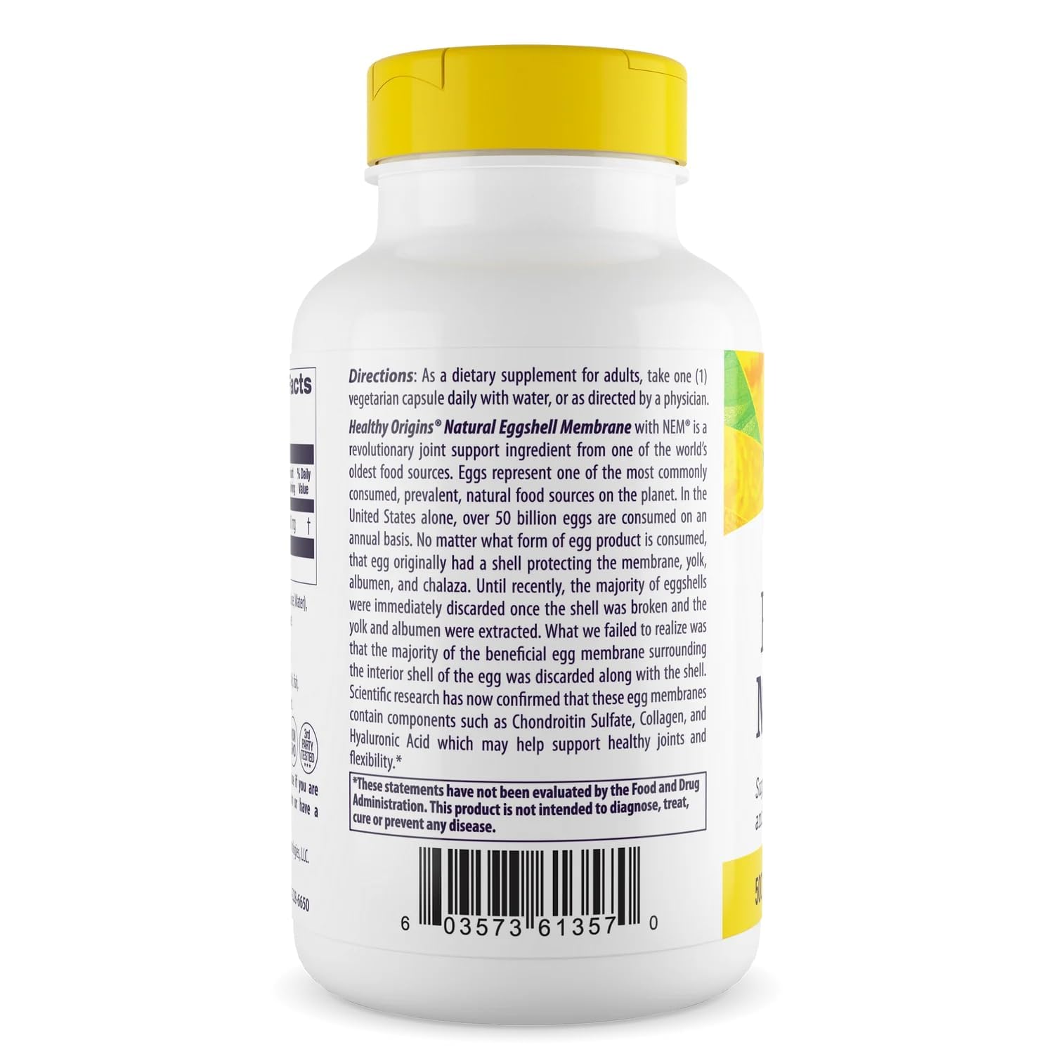 Healthy Origins detalle de etiqueta con información de ingredientes clave