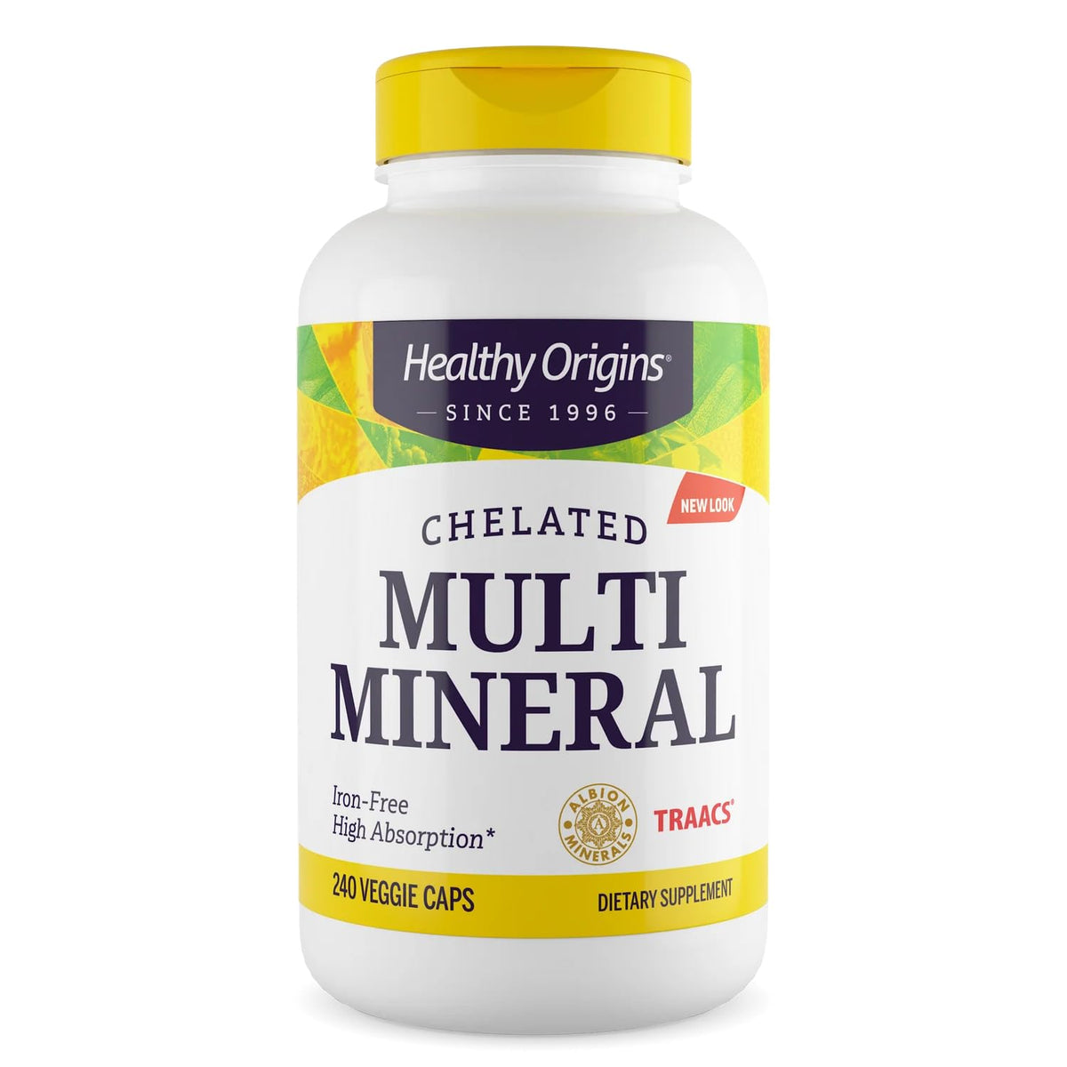 Healthy Origins botella frontal mostrando 240 cápsulas veg y beneficio de alta biodisponibilidad