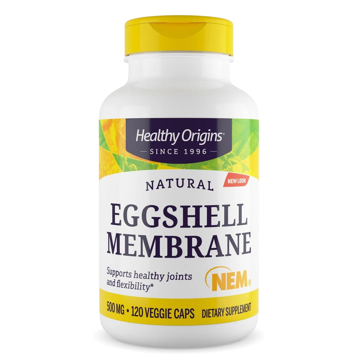 Healthy Origins frente del envase mostrando 120 cápsulas y beneficios