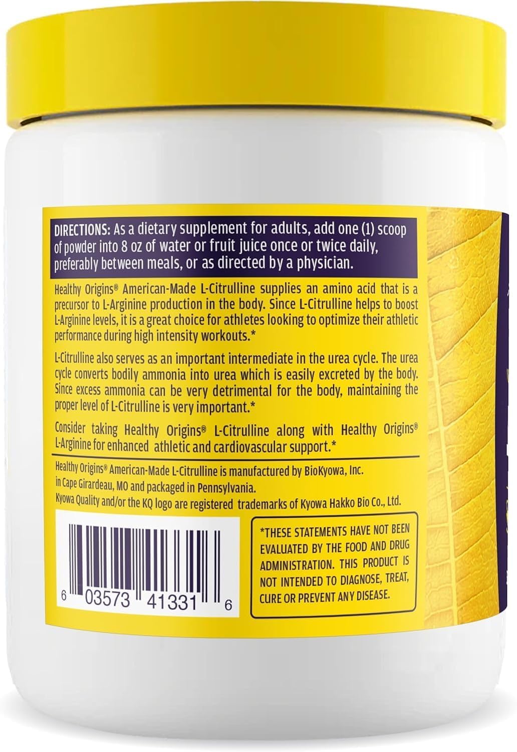 Healthy Origins L-citrulline mezclado en batido listo para consumo postentreno
