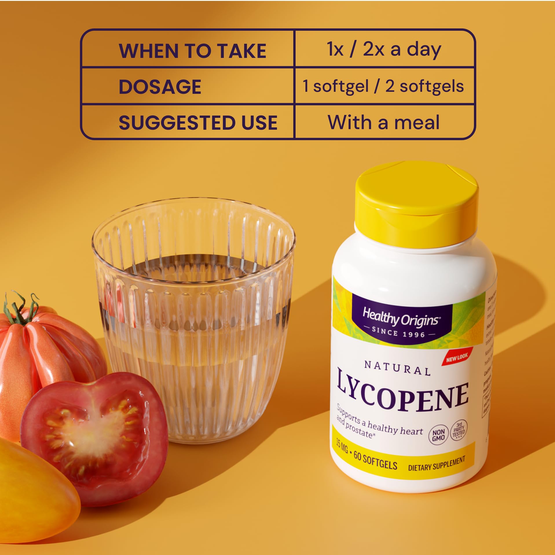 Etiqueta de ingredientes Healthy Origins con lista de carotenoides y pureza verificada