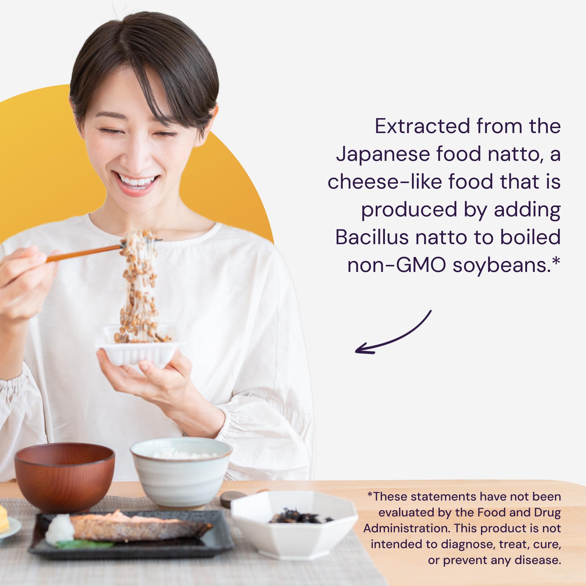 Healthy Origins polvo de nattokinasa en primer plano evidenciando pureza del extracto