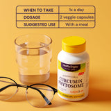 Healthy Origins envase junto a una regla para comparar tamaño y cantidad