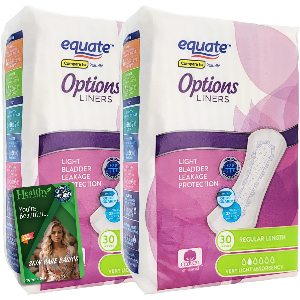 Healthy Surplus paquete frontal mostrando 60 protectores y ahorro