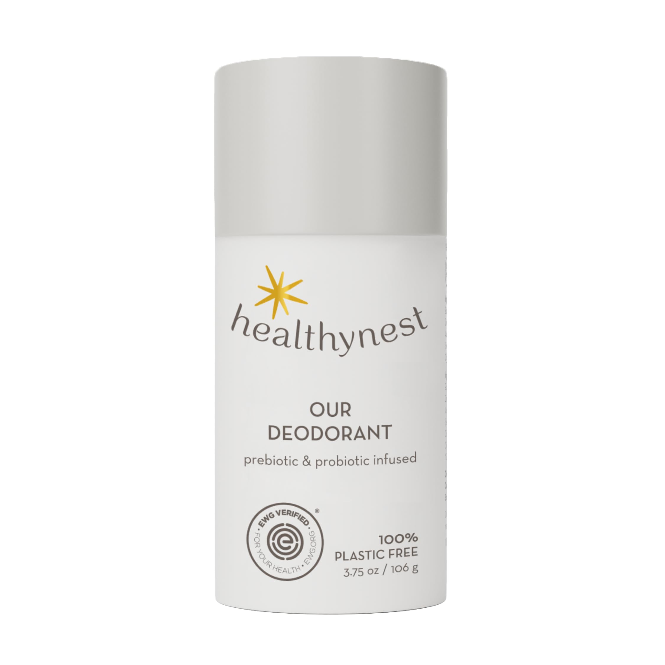 Healthybaby frente del desodorante en barra muestra envase práctico y claro beneficio