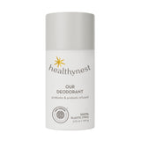 Healthybaby frente del desodorante en barra muestra envase práctico y claro beneficio