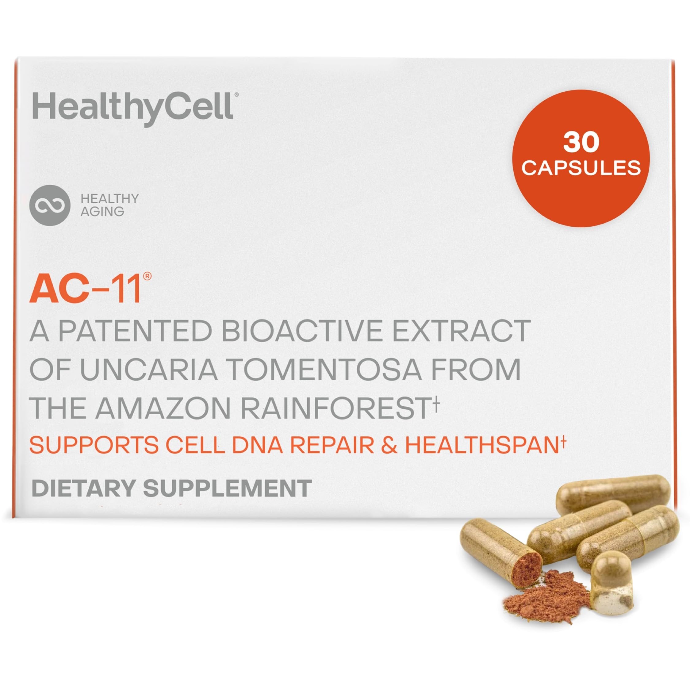 Healthycell AC-11 frente del envase mostrando etiqueta clara y beneficios