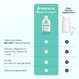 Healthycell gel pack abierto junto a varios sobres, facilidad de uso