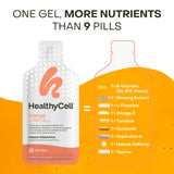 Healthycell sobre junto a objeto de referencia para tamaño y escala