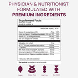 Healthycell etiqueta con ingredientes clave y formas activas de vitaminas