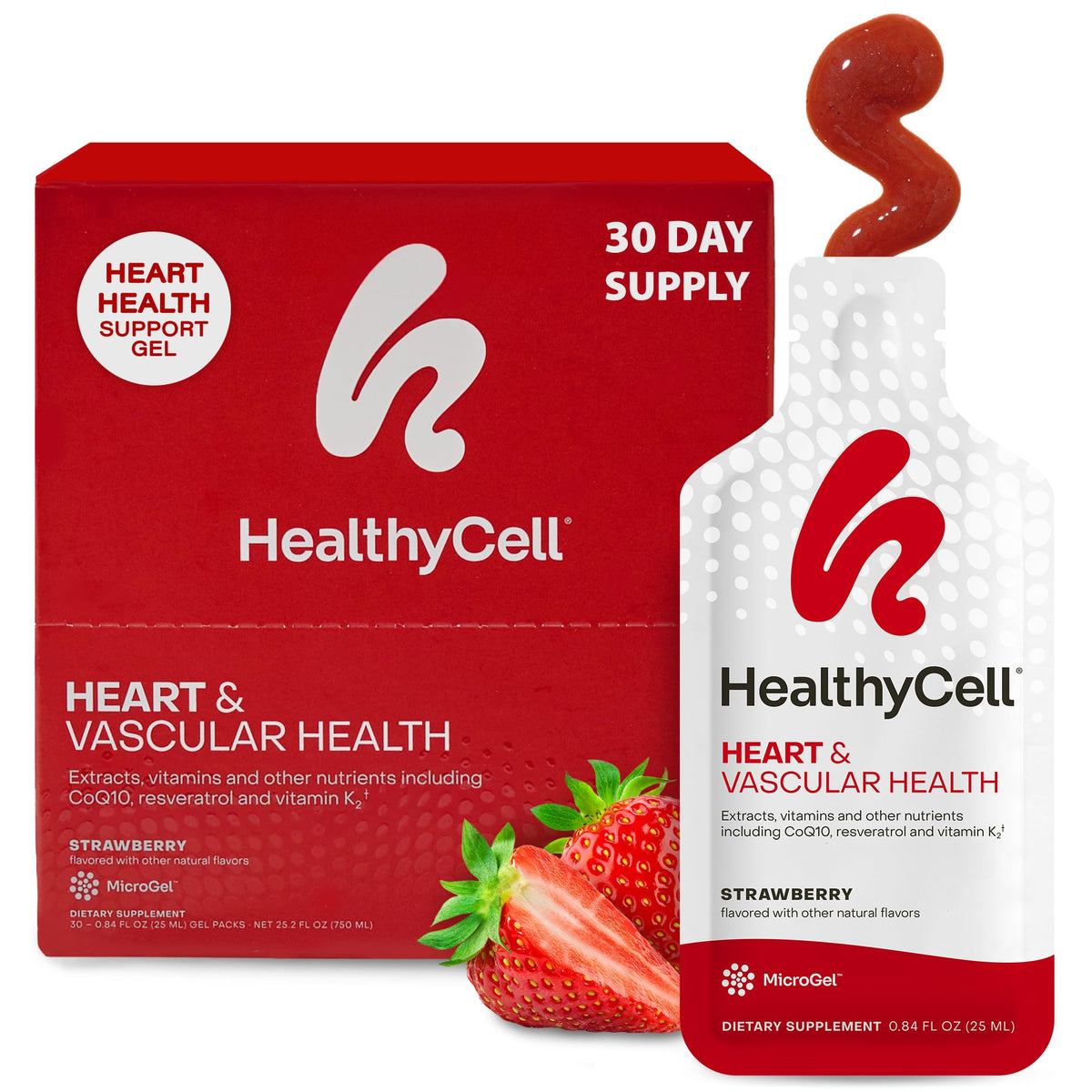 Healthycell frente del empaque mostrando sobres y beneficio de conveniencia