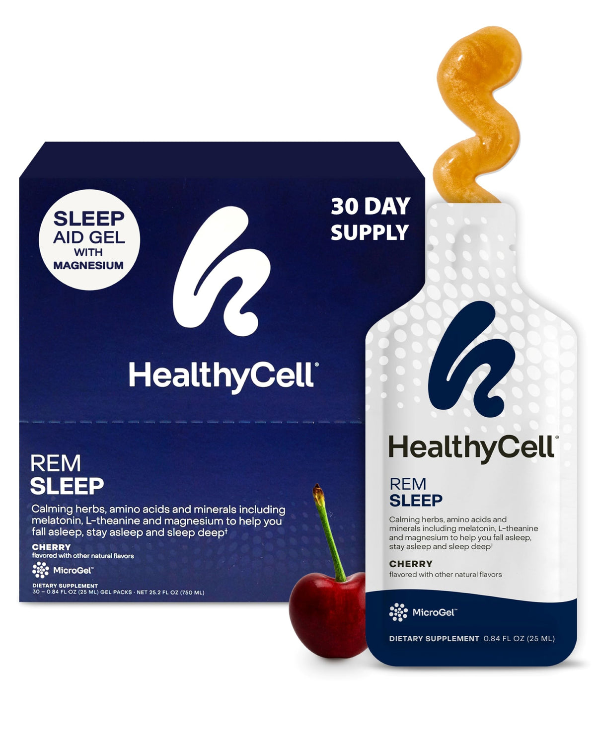 Healthycell frente del empaque mostrando sobres y beneficio conveniencia
