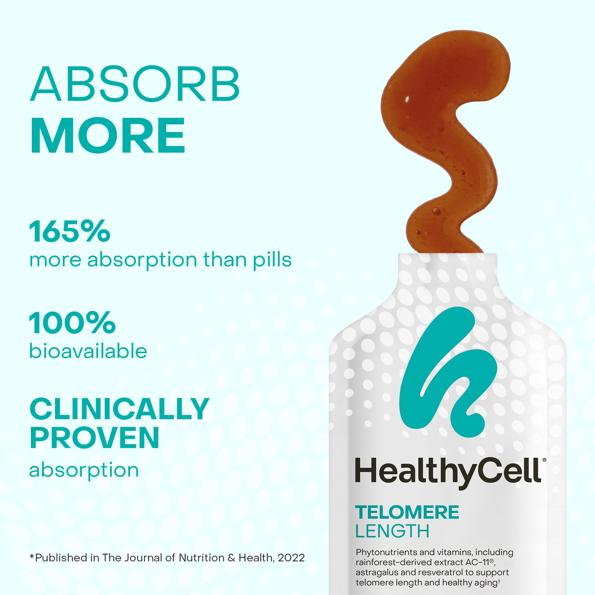 Healthycell gel en mano listo para consumir, portátil y sin pastillas