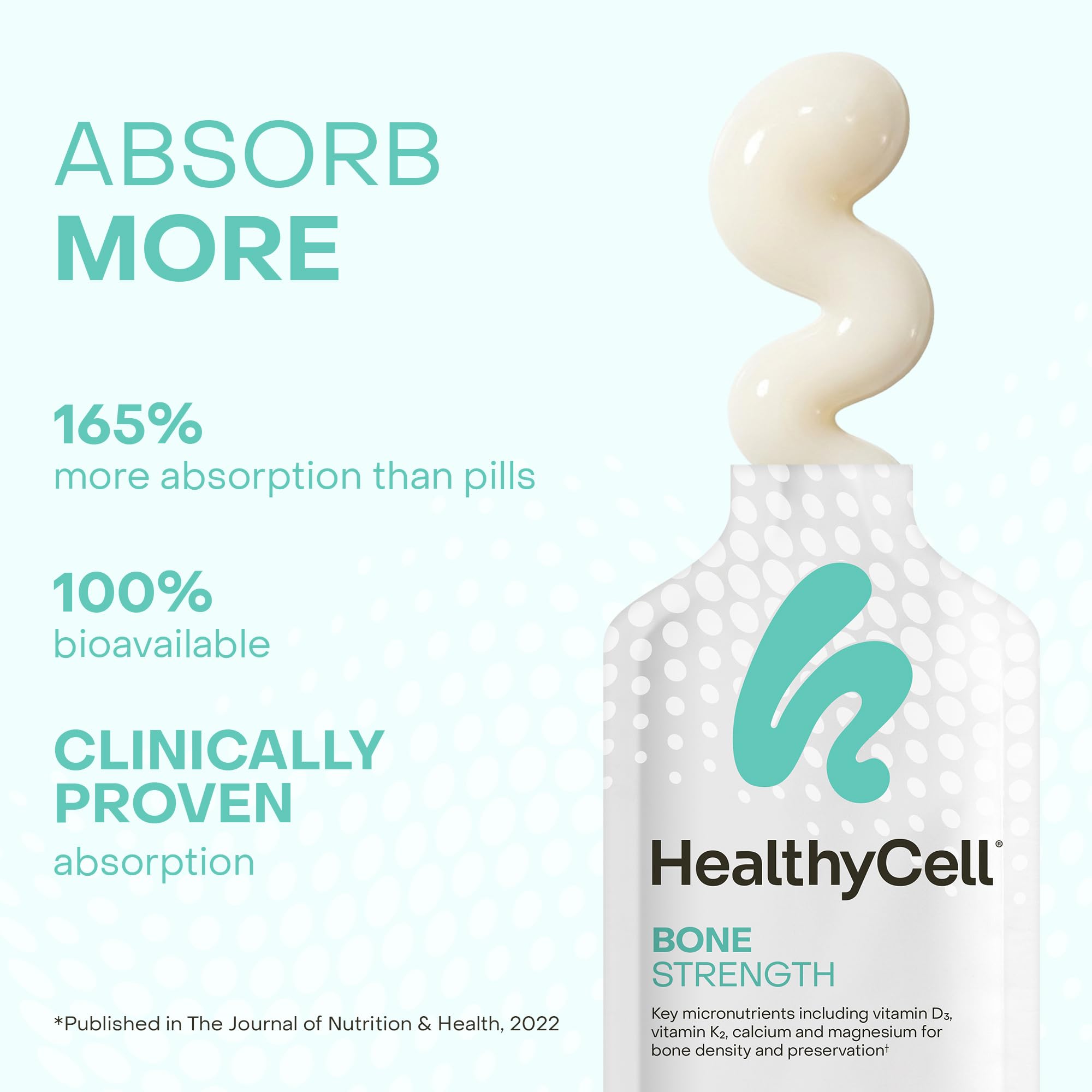 Healthycell gel pack en mano listo para consumir, uso sencillo