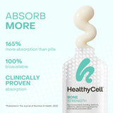 Healthycell gel pack en mano listo para consumir, uso sencillo