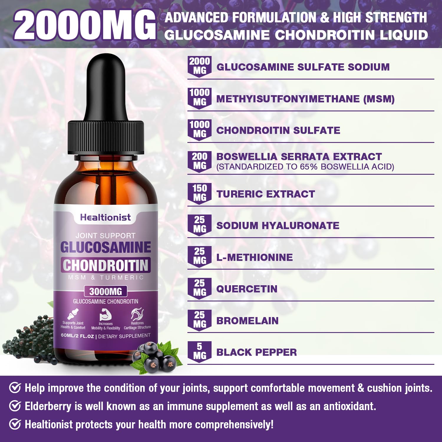 Healtionist primer plano del frasco y textura para aplicación precisa