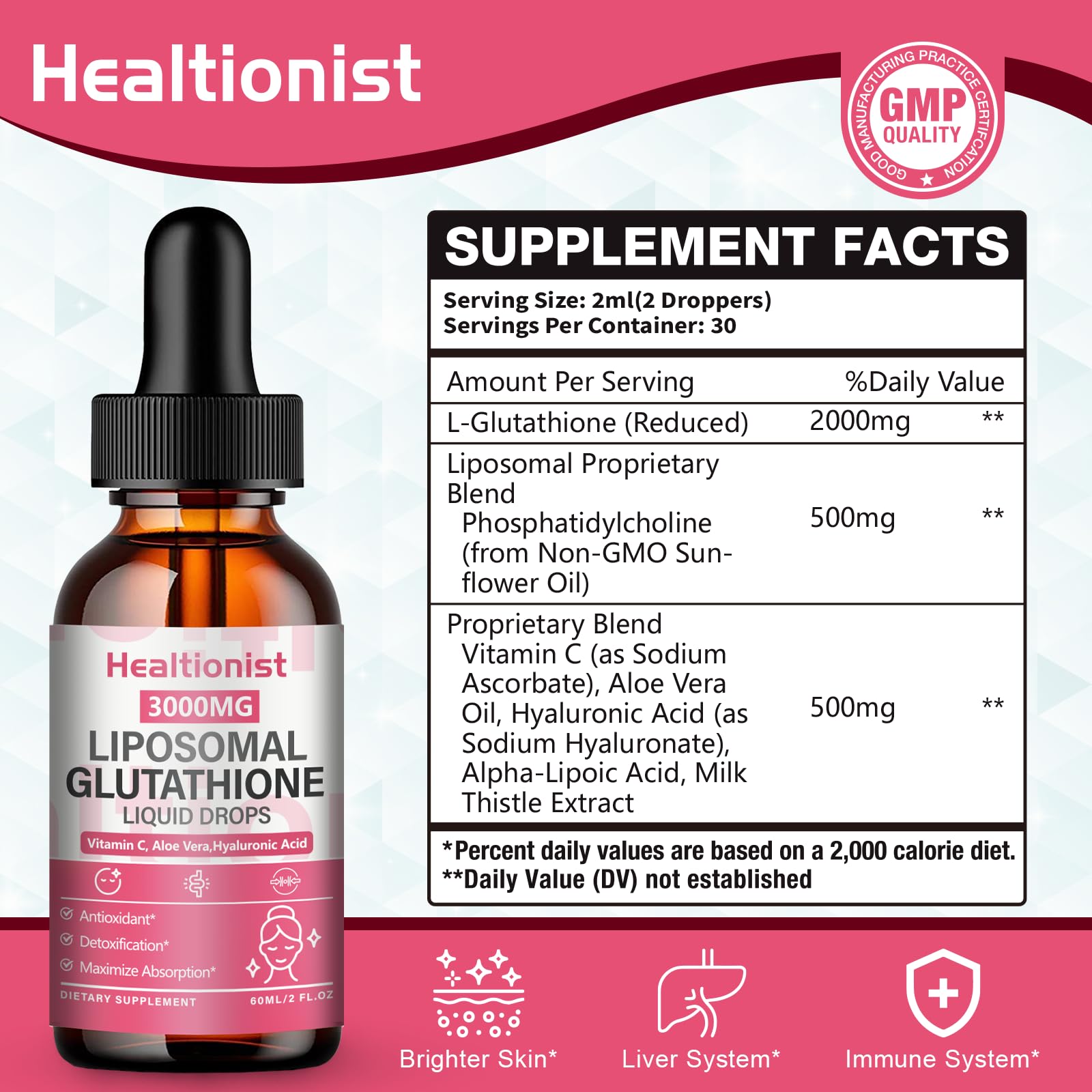 Healtionist detalle de textura líquida para ver calidad y pureza