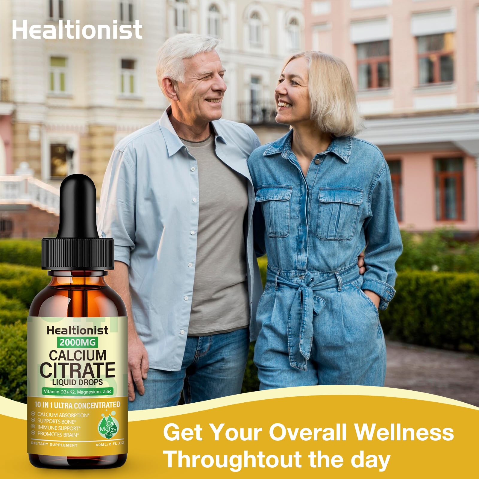 Healtionist persona usando gotas en estilo de vida para integración diaria