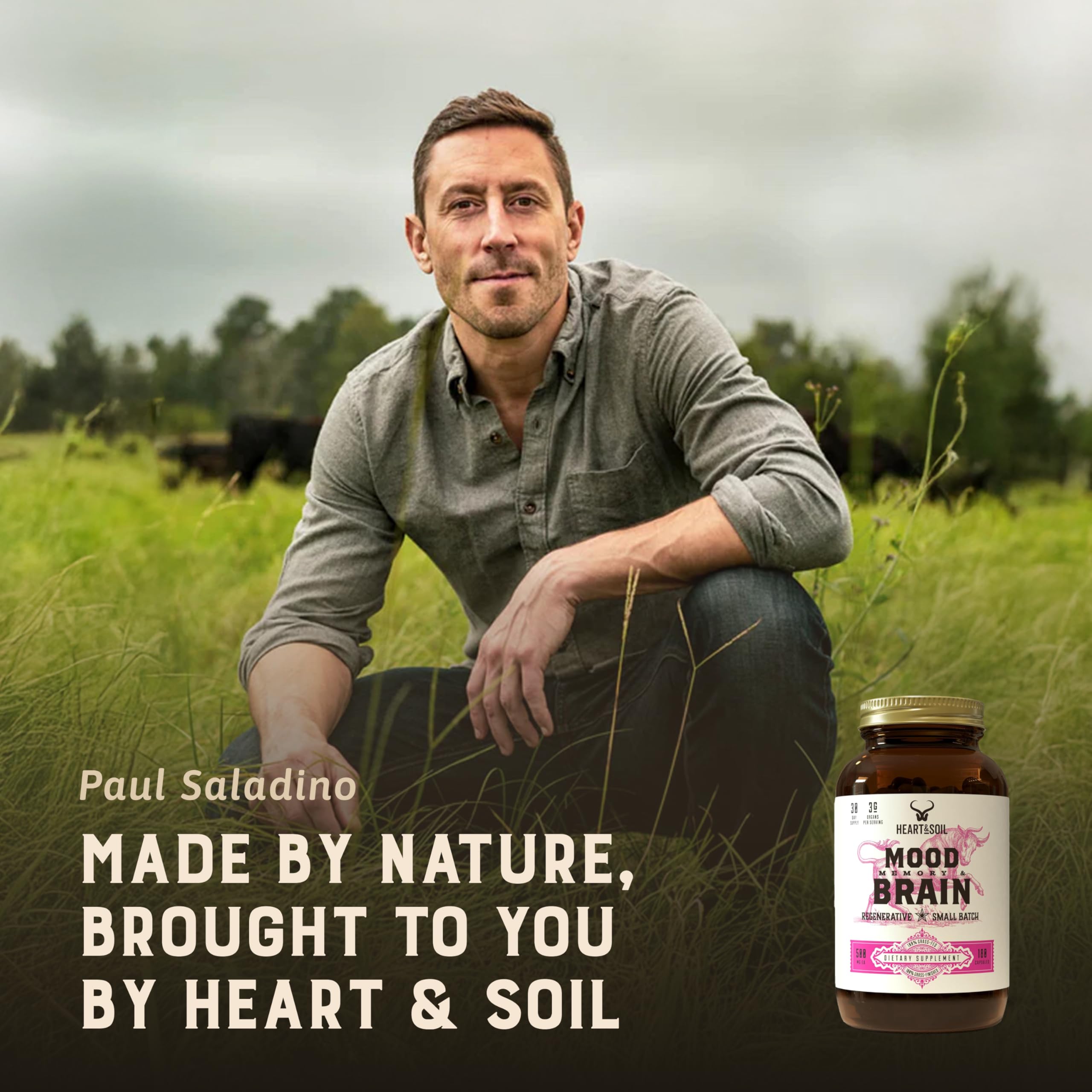 HEART & SOIL etiqueta detallada con ingredientes y origen regenerativo