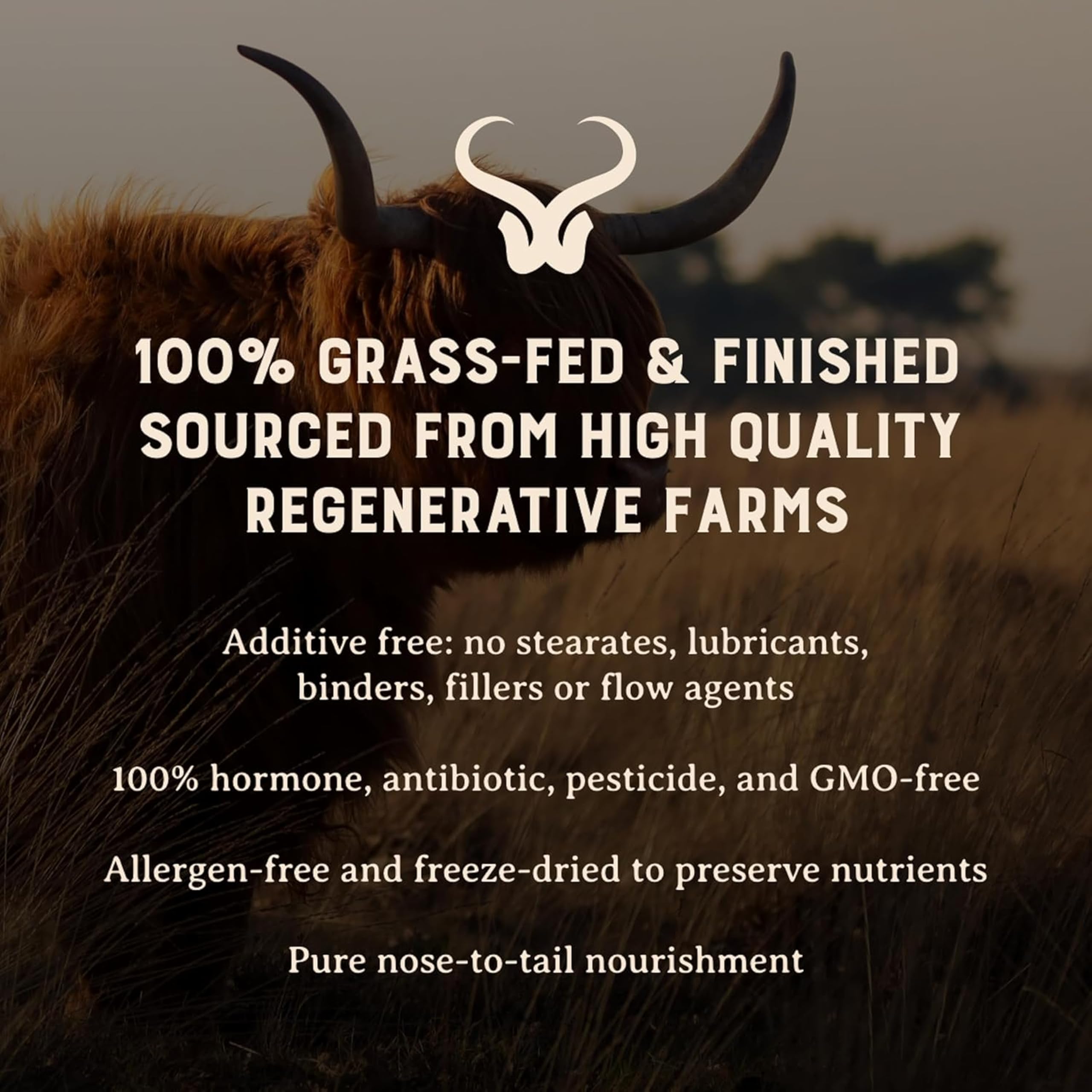 HEART & SOIL etiqueta con información nutricional y origen grass-fed