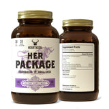 HEART & SOIL envase frontal mostrando Her Package, claridad de origen