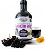 Heartland Elderberry Farms frente del envase mostrando etiqueta y volumen