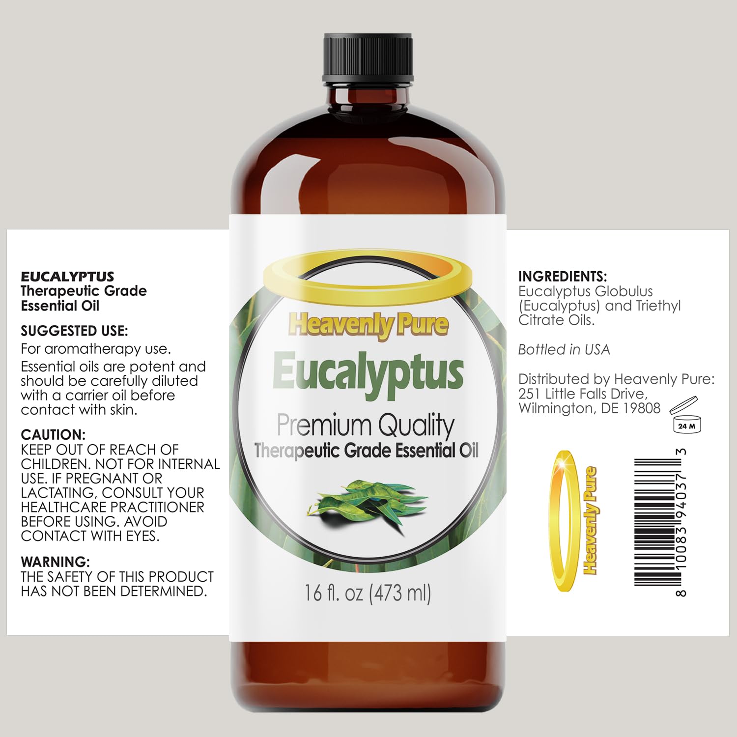 Heavenly Pure botella ámbar detalle del vidrio, protege el aceite de la luz
