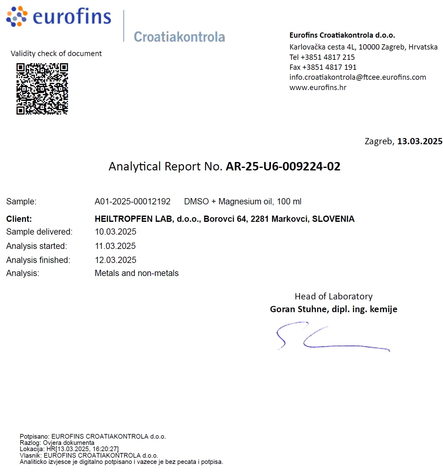Heiltropfen etiqueta informativa con ingredientes de grado farmacéutico visibles