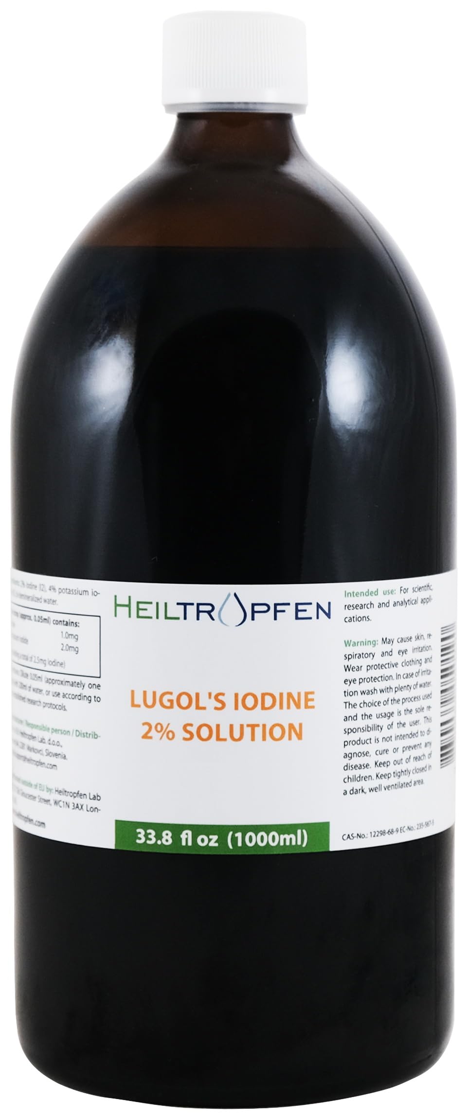 Heiltropfen frasco ámbar 1 litro protegiendo la solución