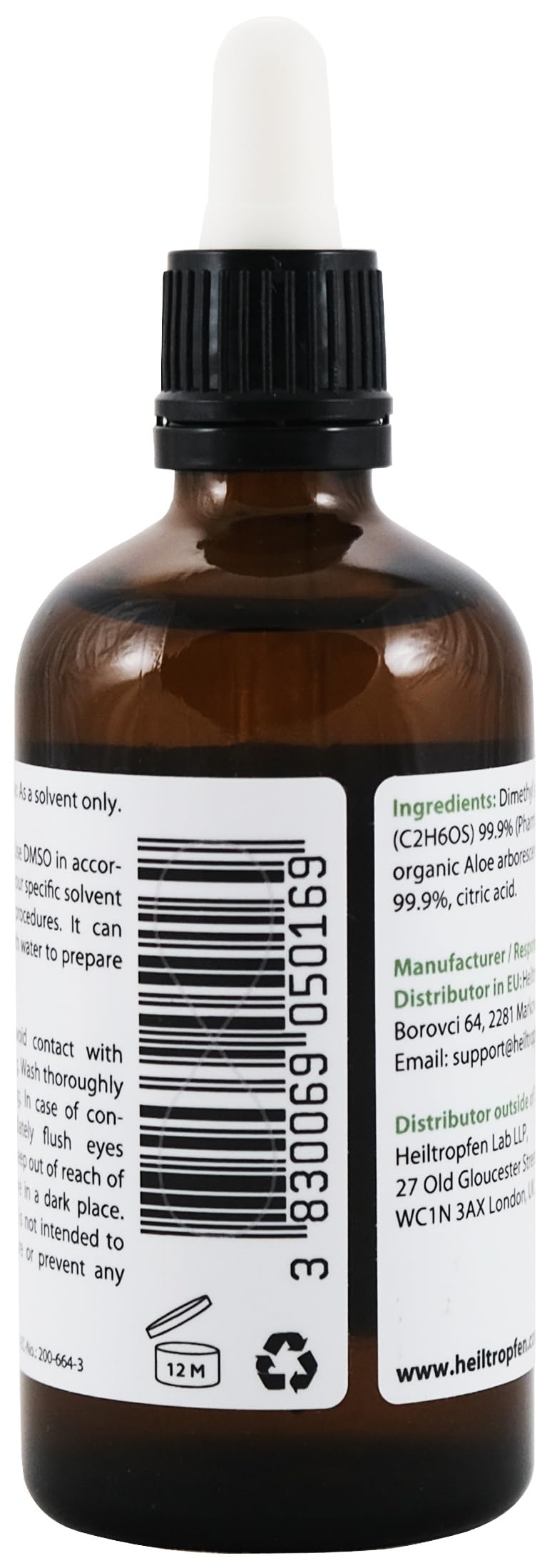 Heiltropfen textura de la mezcla 70% DMSO 30% Aloe, apariencia clara y pura