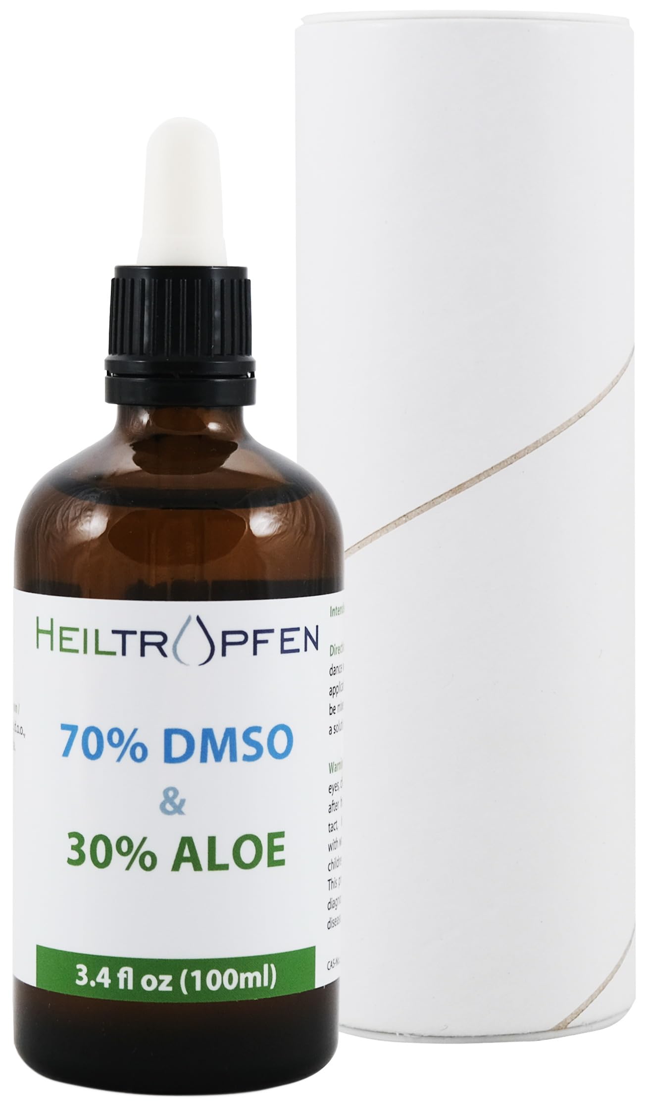 Heiltropfen frasco en mano para comparar tamaño y facilitar la dosificación