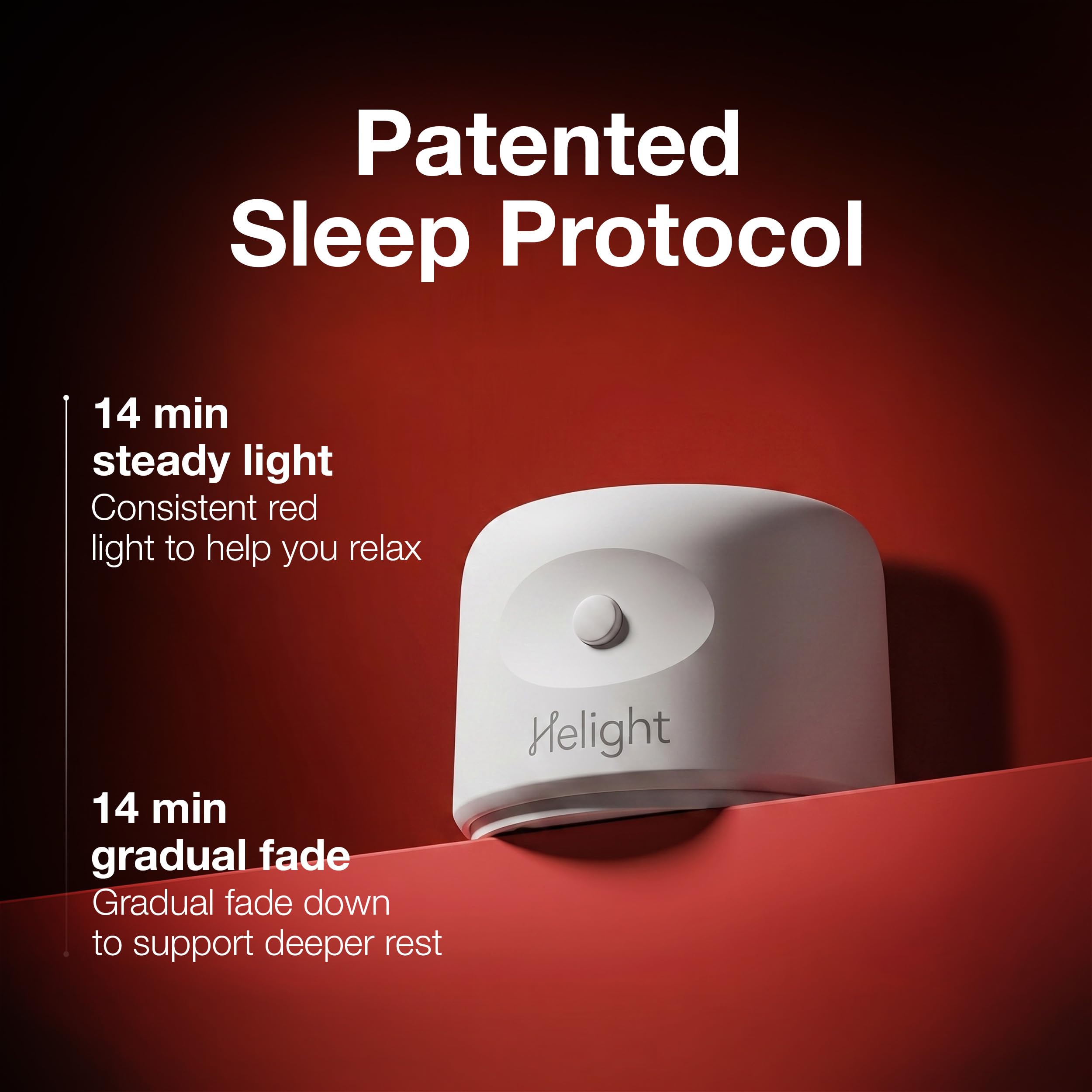 Helight en uso junto a la almohada promoviendo conciliación del sueño