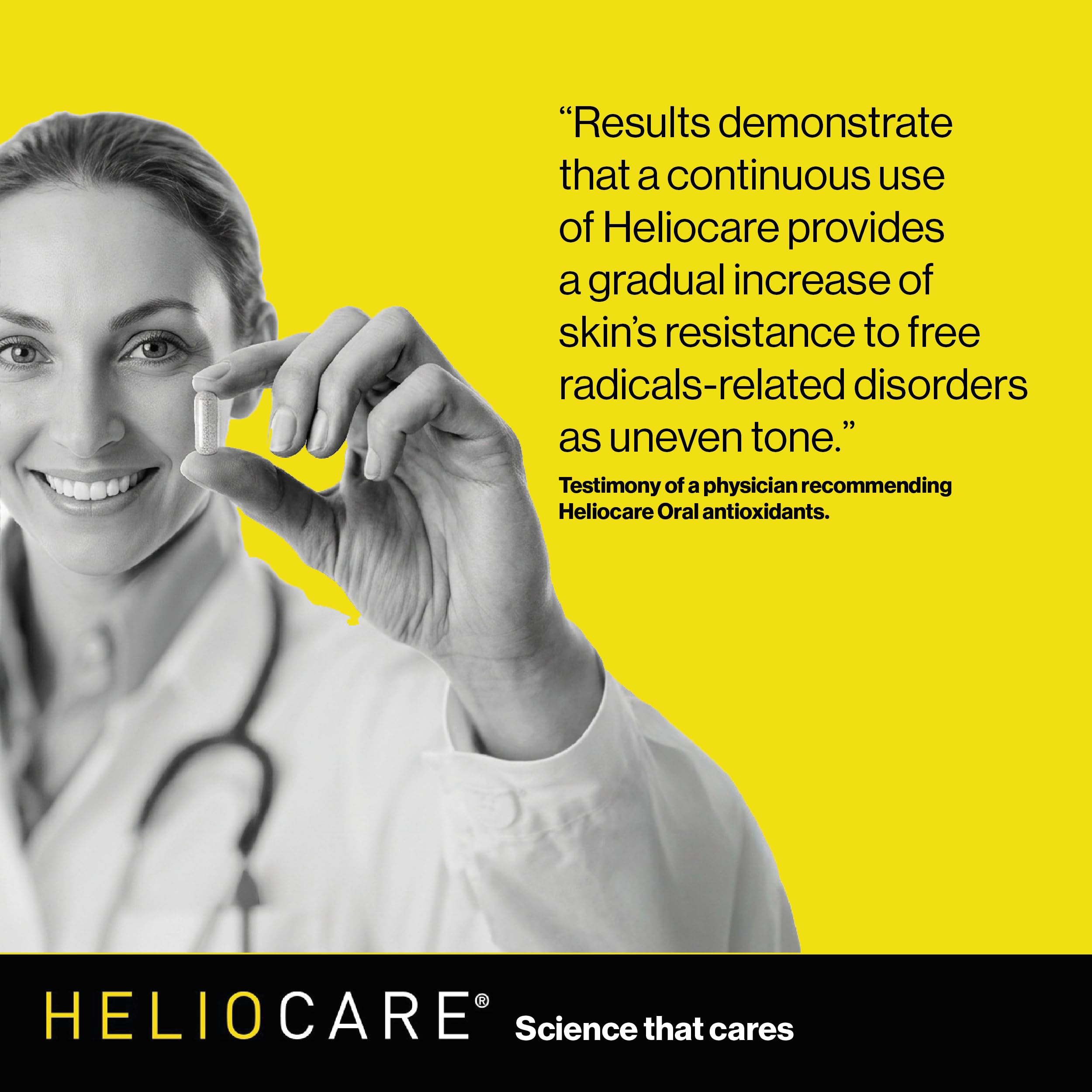 Heliocare cápsulas al lado de ingredientes naturales, resalta origen