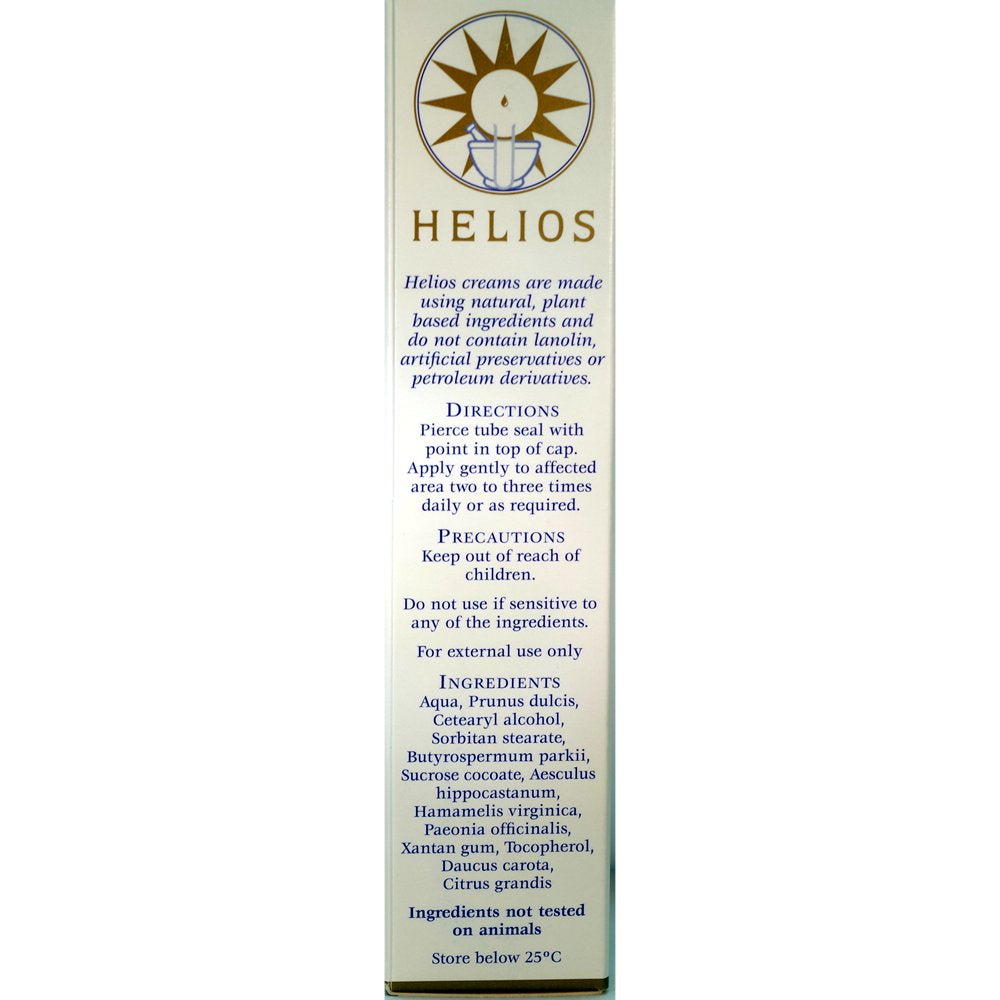 Helios crema textura en la piel, muestra rápida absorción y sensación suave