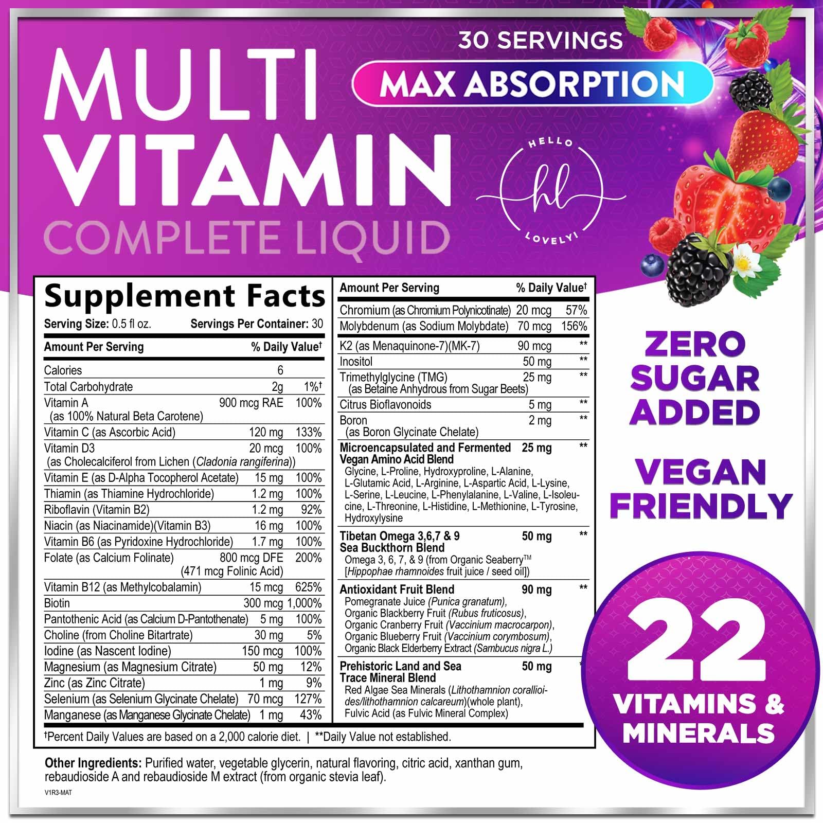 Hello Lovely! etiqueta con lista de vitaminas para decidir mejor