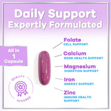 Hello Lovely! mujer activa tras tomar multivitamínico indicando energía sostenida