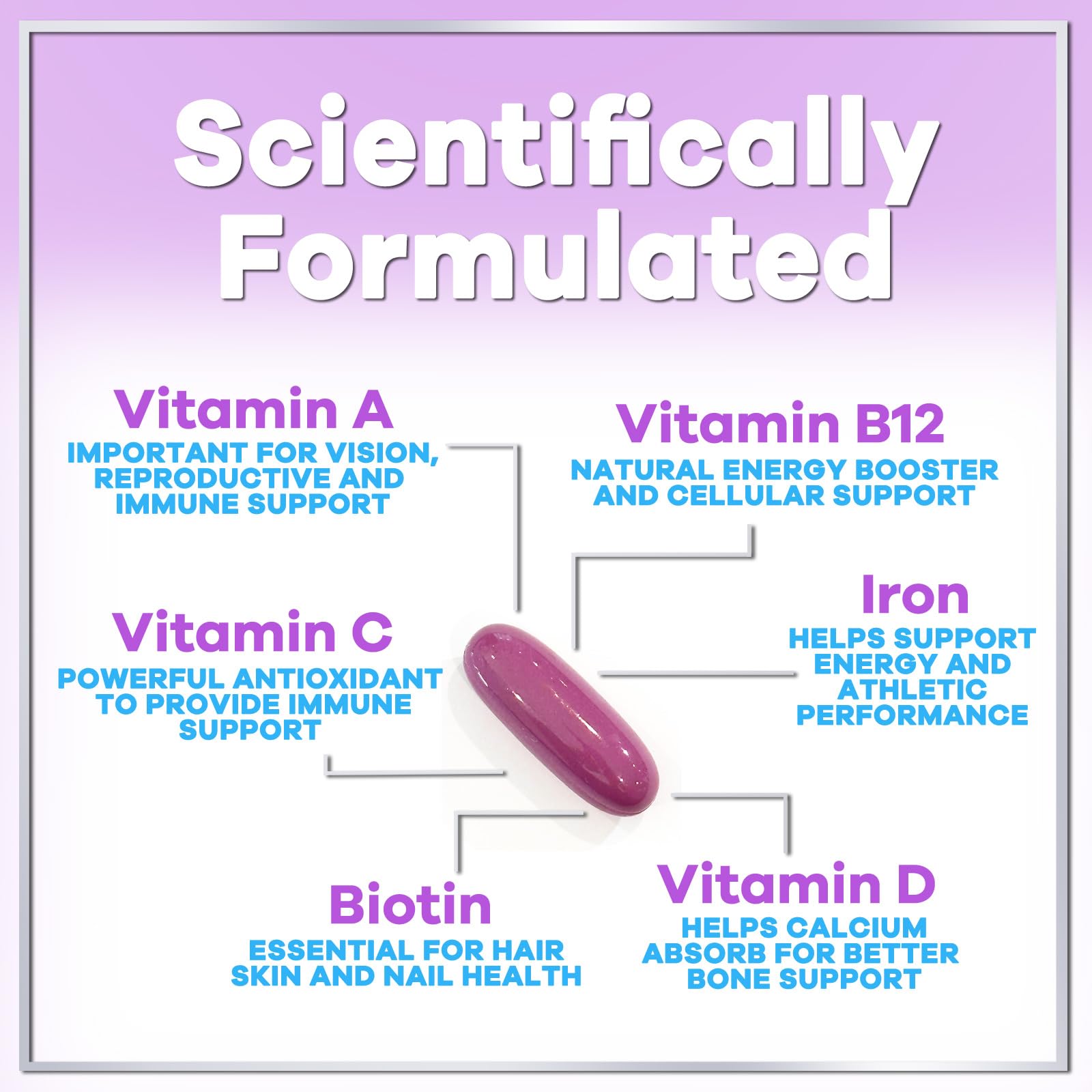Hello Lovely! botella en mano para apreciar tamaño y cantidad de 120 softgels