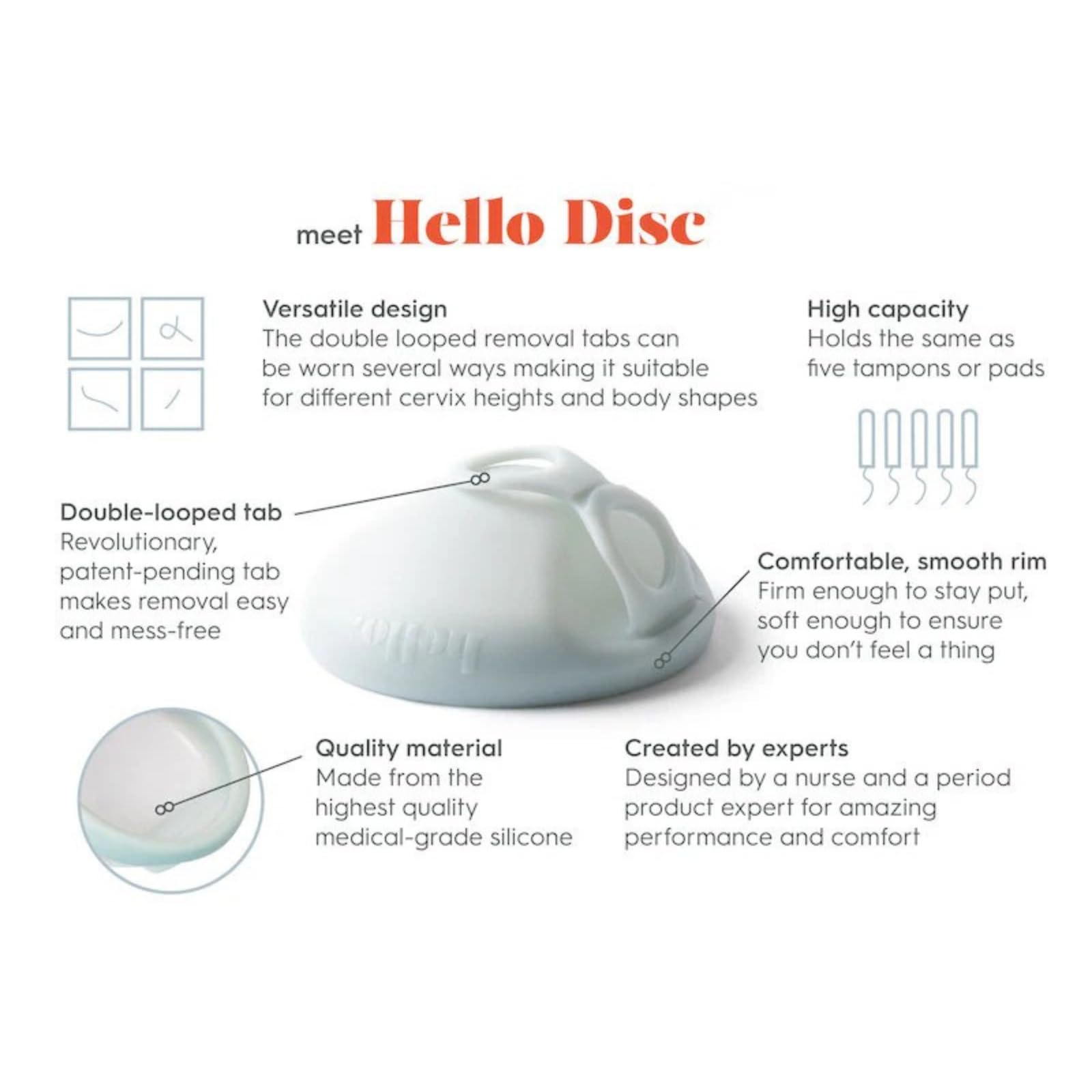 HELLO PERIOD disco en uso mostrando ajuste y confort durante actividad diaria