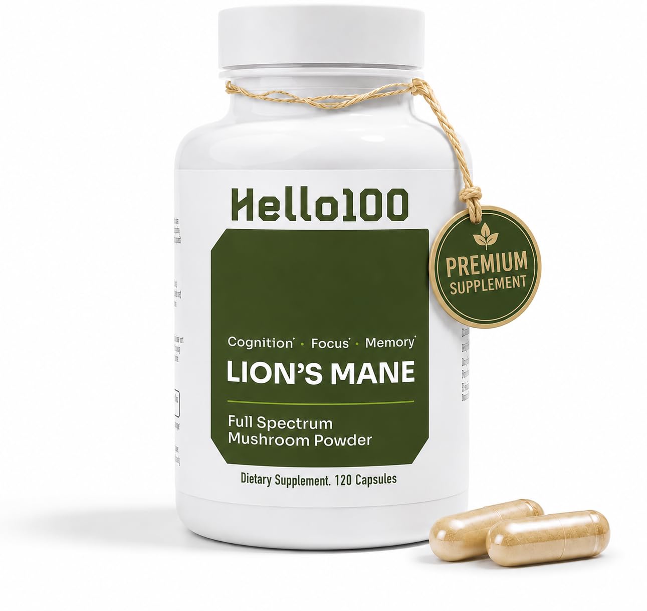 HELLO100 frontal del producto mostrando el envase y beneficio de concentración