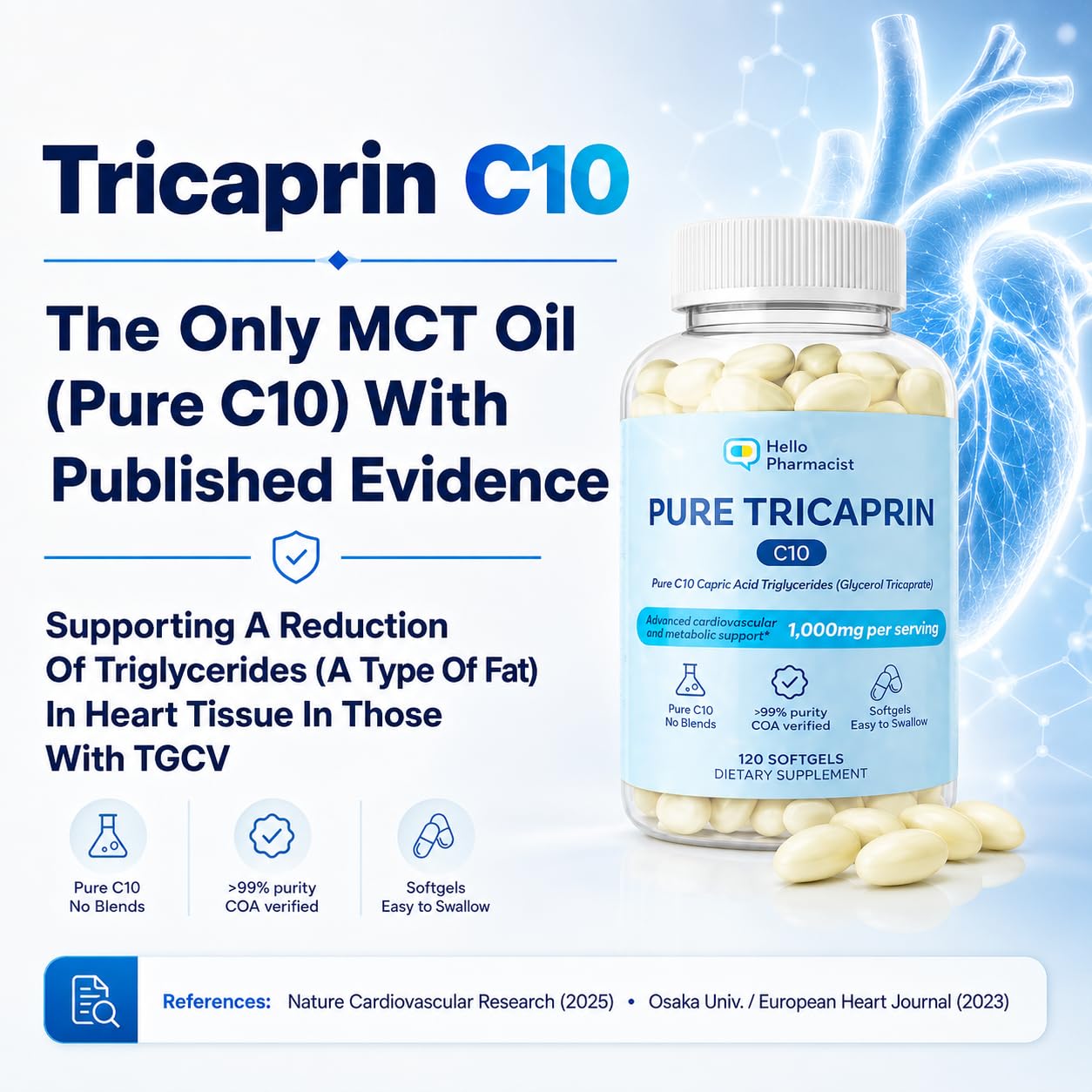 HelloPharmacist cápsula abierta con contenido líquido demostrando pureza C10