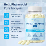 HelloPharmacist cápsulas en mano para mostrar escala y conveniencia portátil